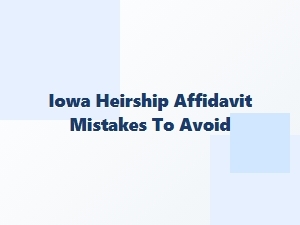Iowa Heirship Affidavit Common Mistakes to Avoid